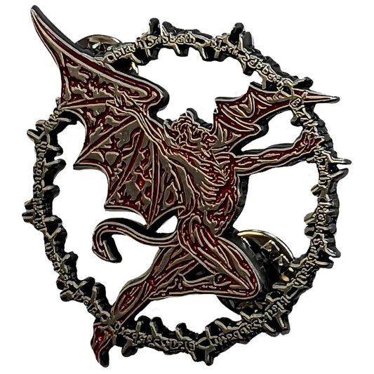 Een foto van een Black Sabbath Speld Badge