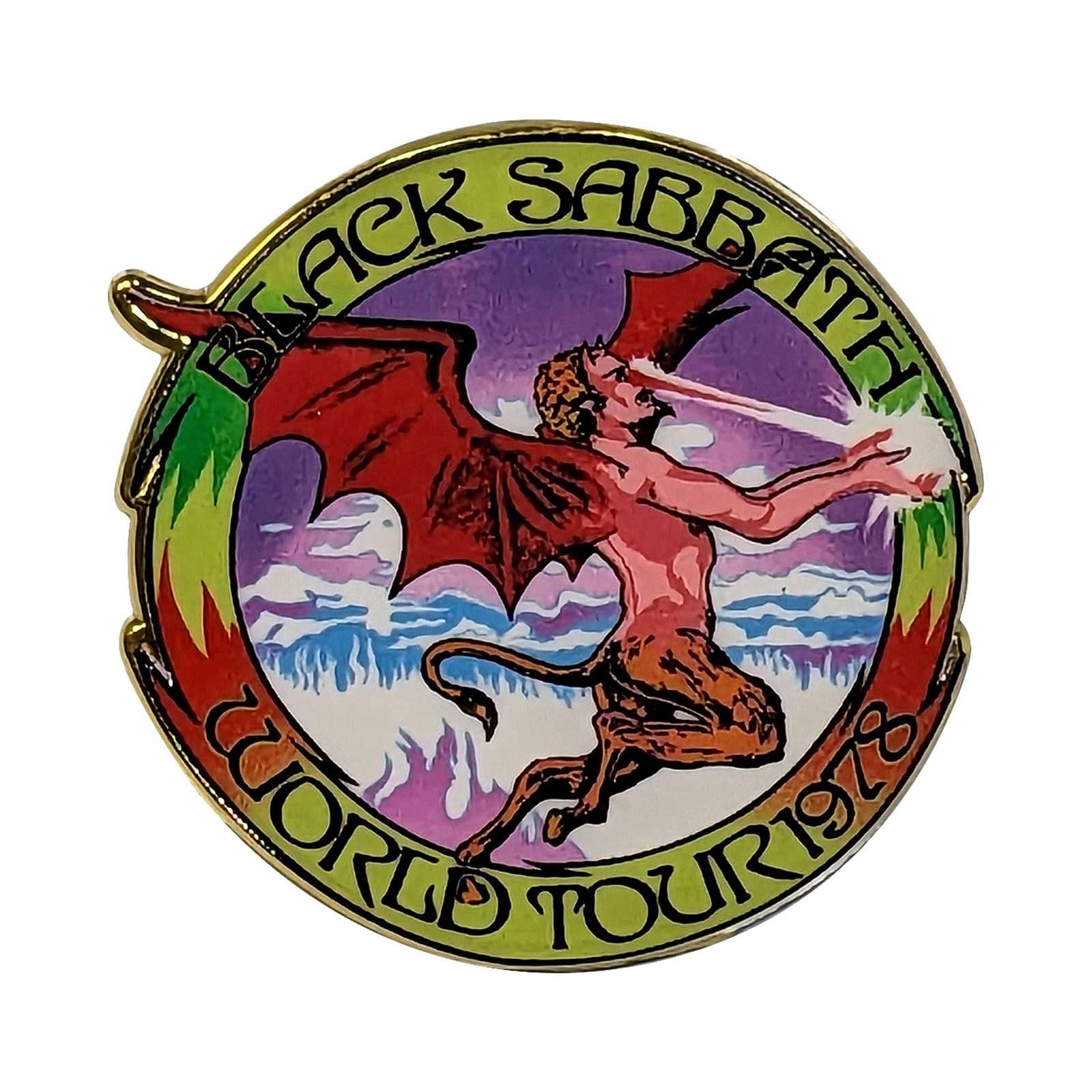 Een foto van een Black Sabbath Speld Badge