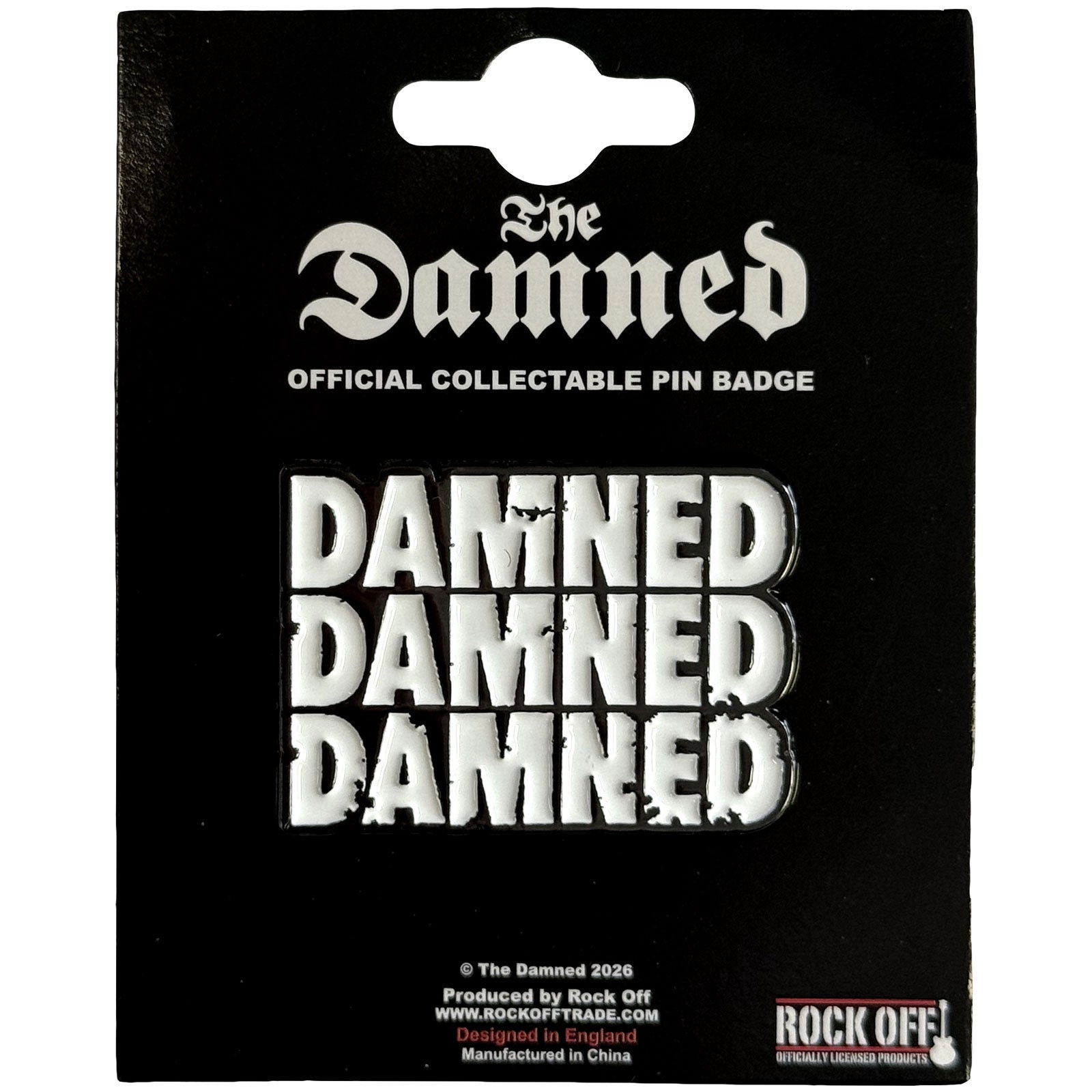 Een foto van een The Damned Speld Badge