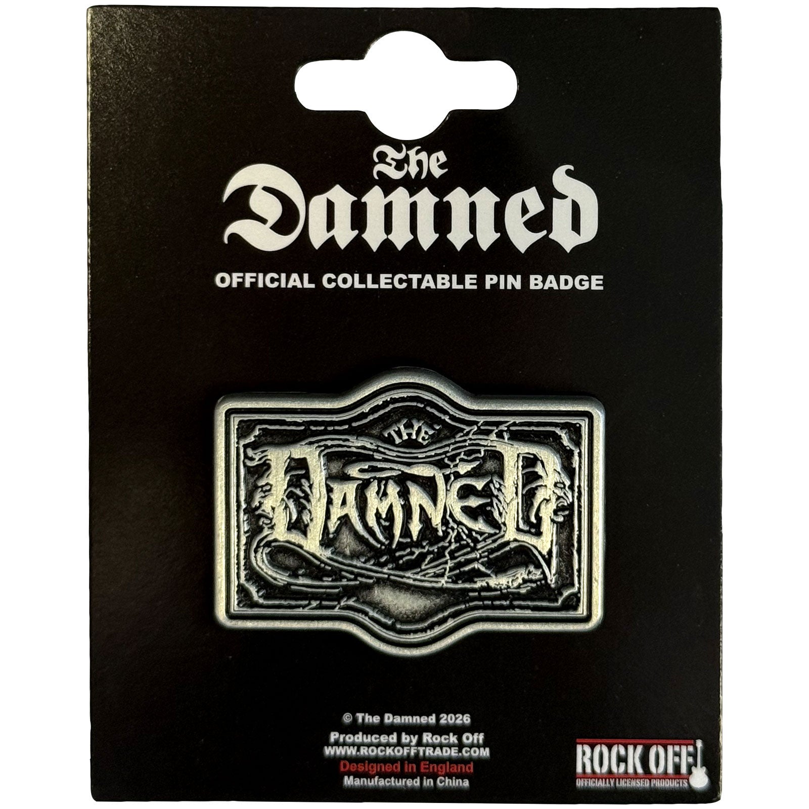 Een foto van een The Damned Speld Badge