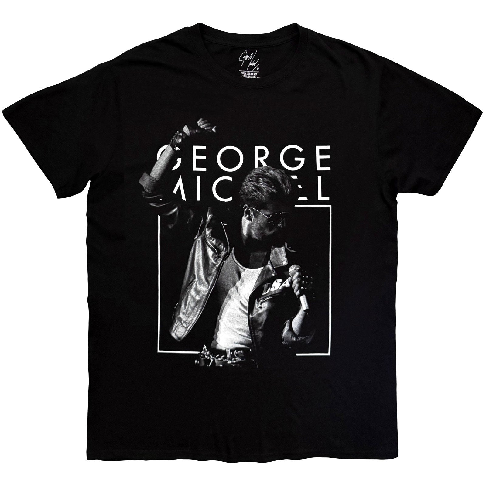 Een foto van een George Michael T-Shirt