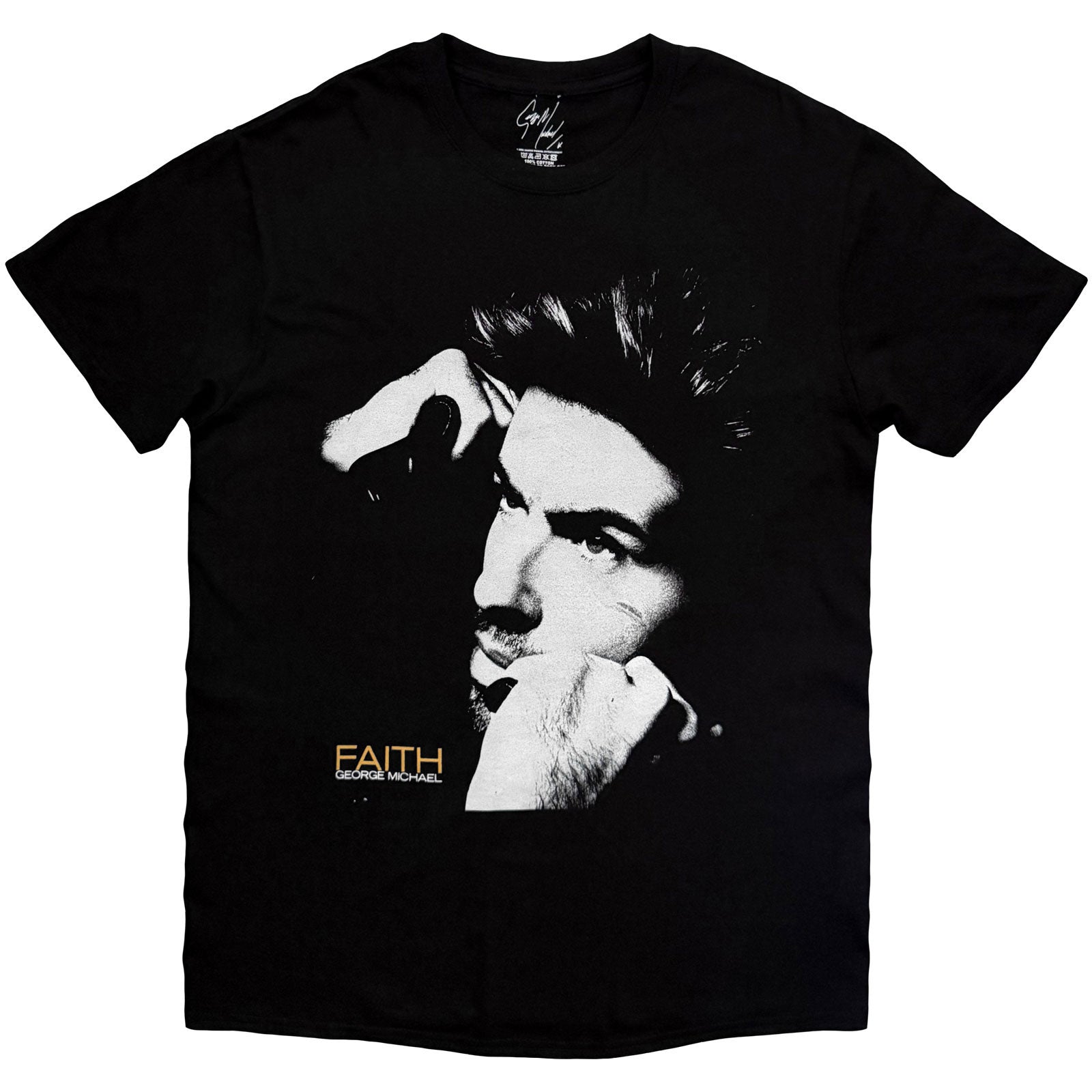 Een foto van een George Michael T-Shirt