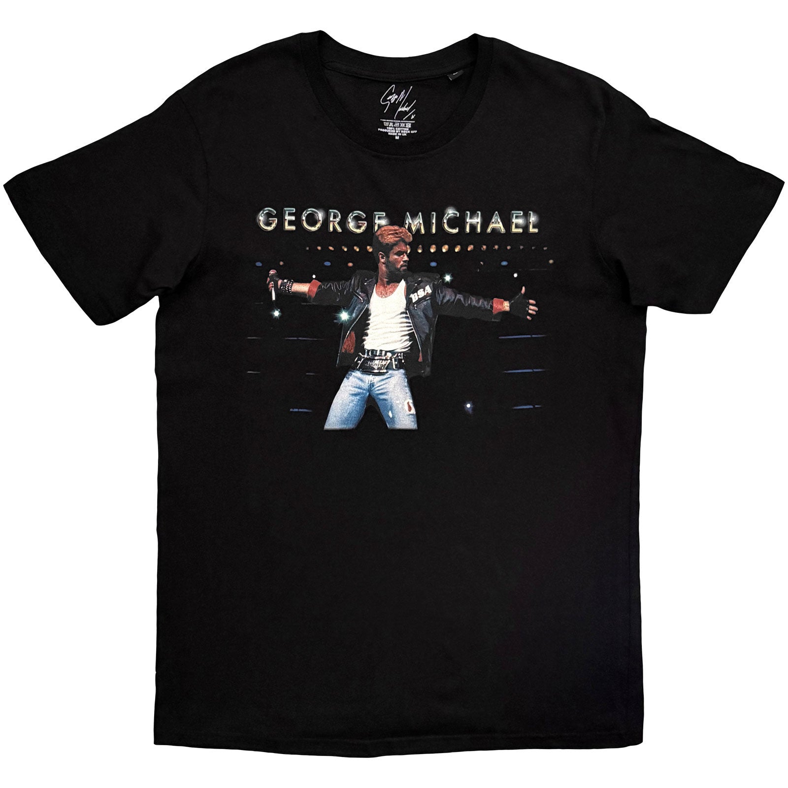Een foto van een George Michael T-Shirt