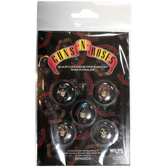 Een foto van een Guns N' Roses Knop Badge Pakket