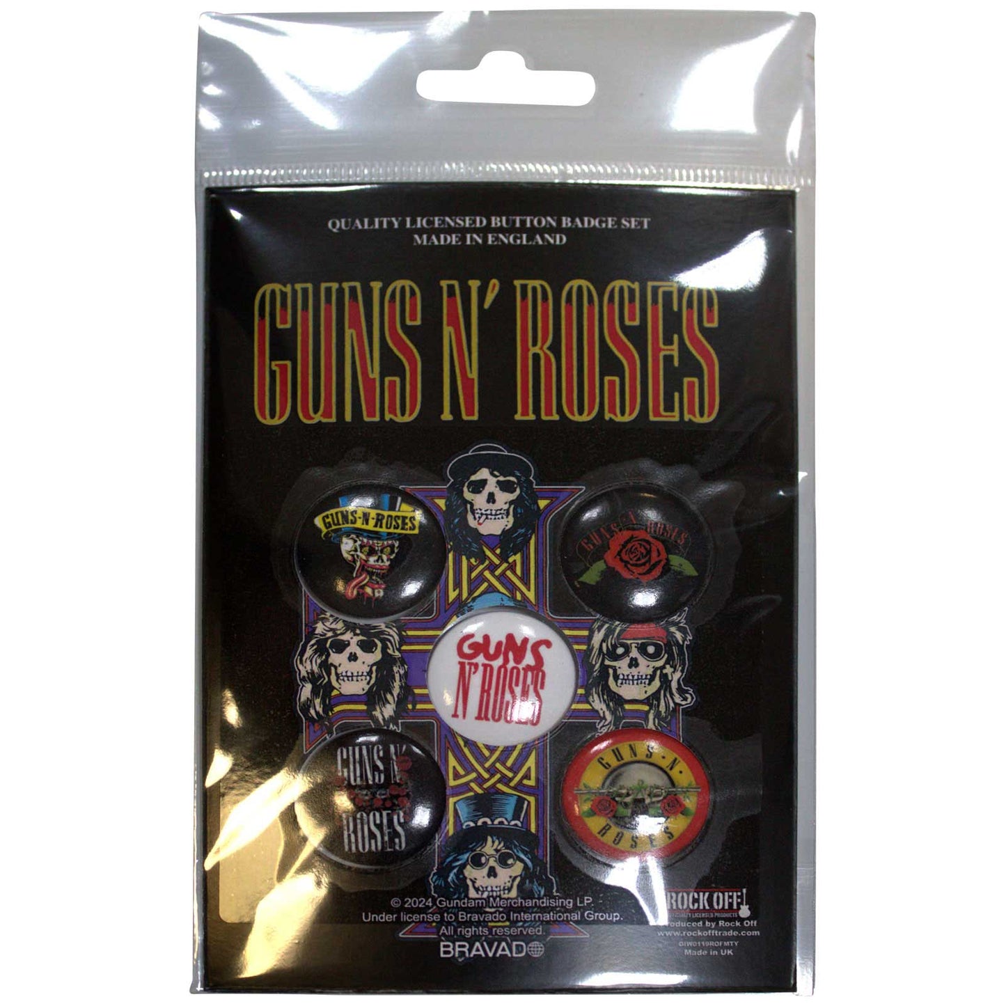 Een foto van een Guns N' Roses Knop Badge Pakket