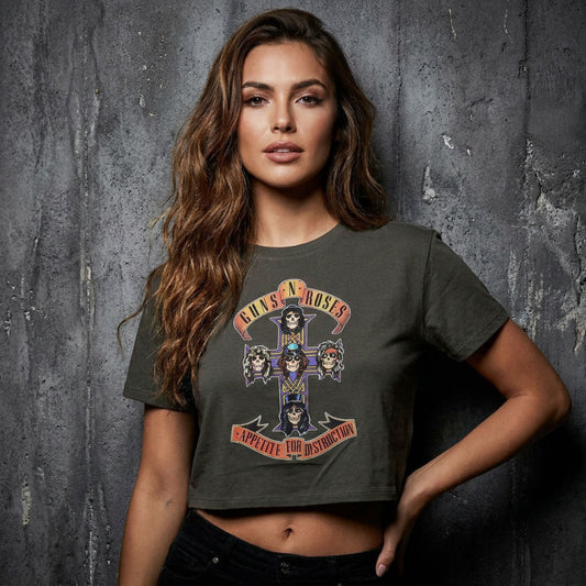 Een foto van een Guns N' Roses Crop Top