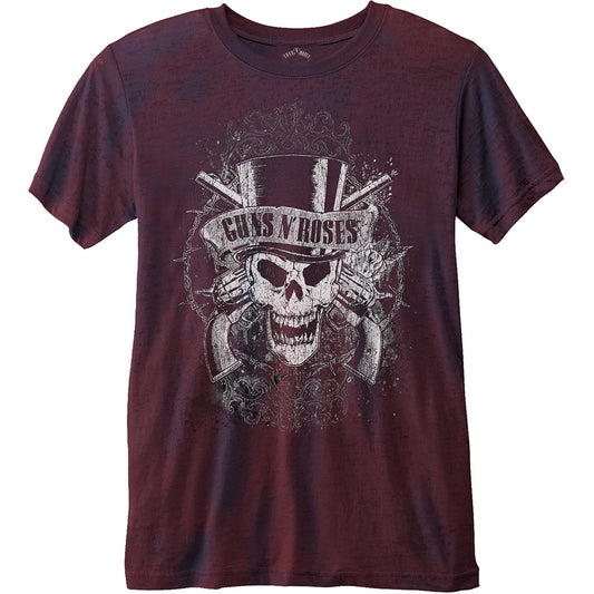 Guns N' Roses Unisex T-Shirt: Faded Skull (Burnout) T-Shirt