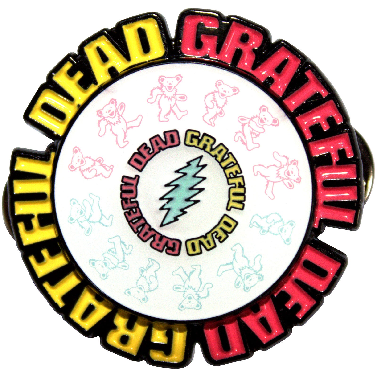 Een foto van een Grateful Dead Speld Badge