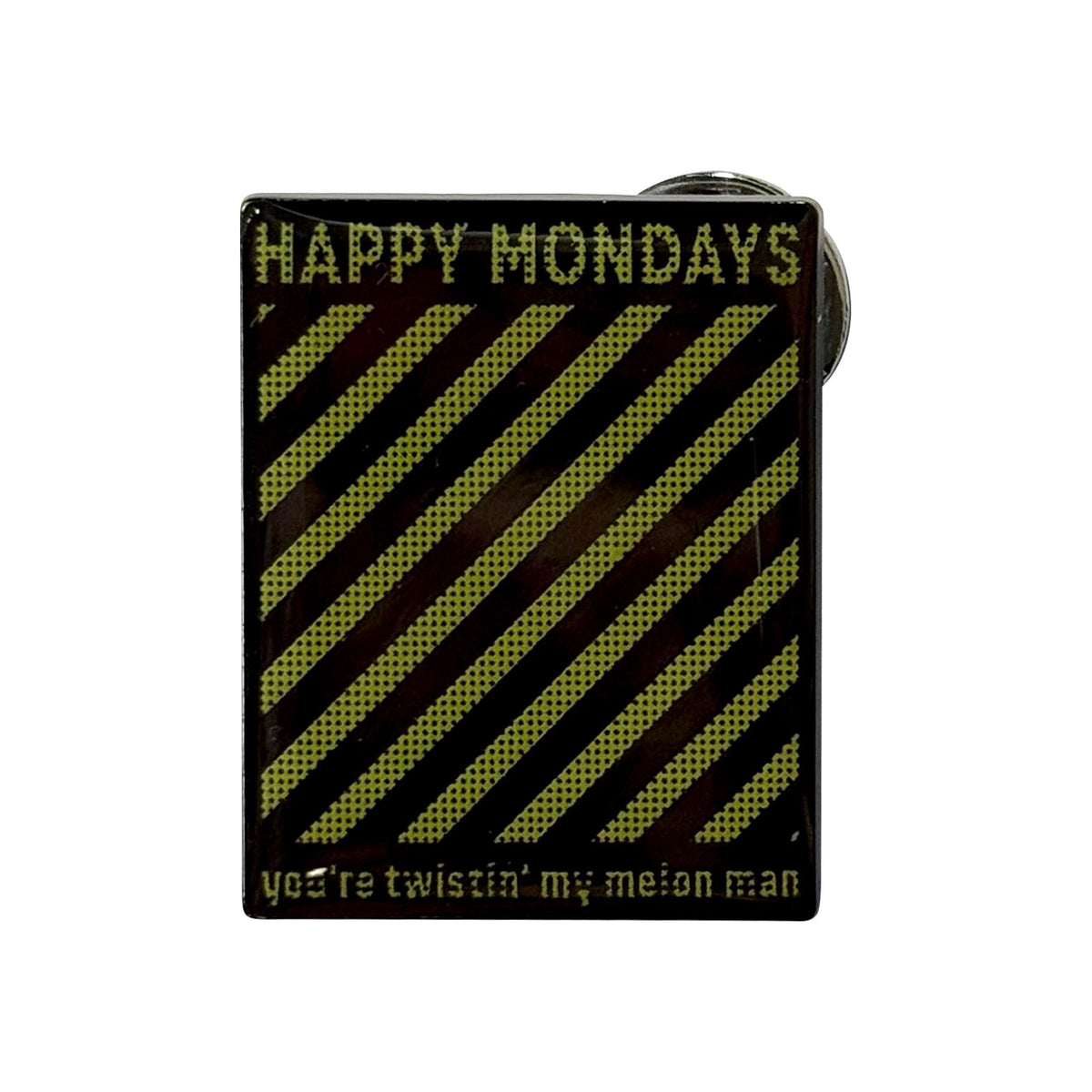 Een foto van een Happy Mondays Speld Badge