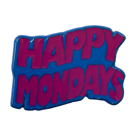Een foto van een Happy Mondays Speld Badge