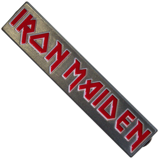 Een foto van een Iron Maiden Speld Badge