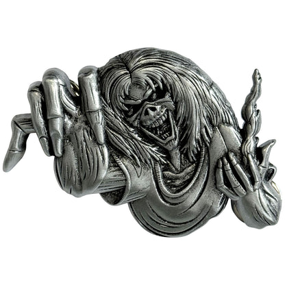 Een foto van een Iron Maiden Speld Badge