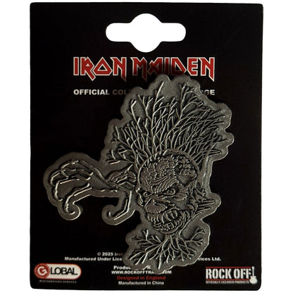 Een foto van een Iron Maiden Speld Badge