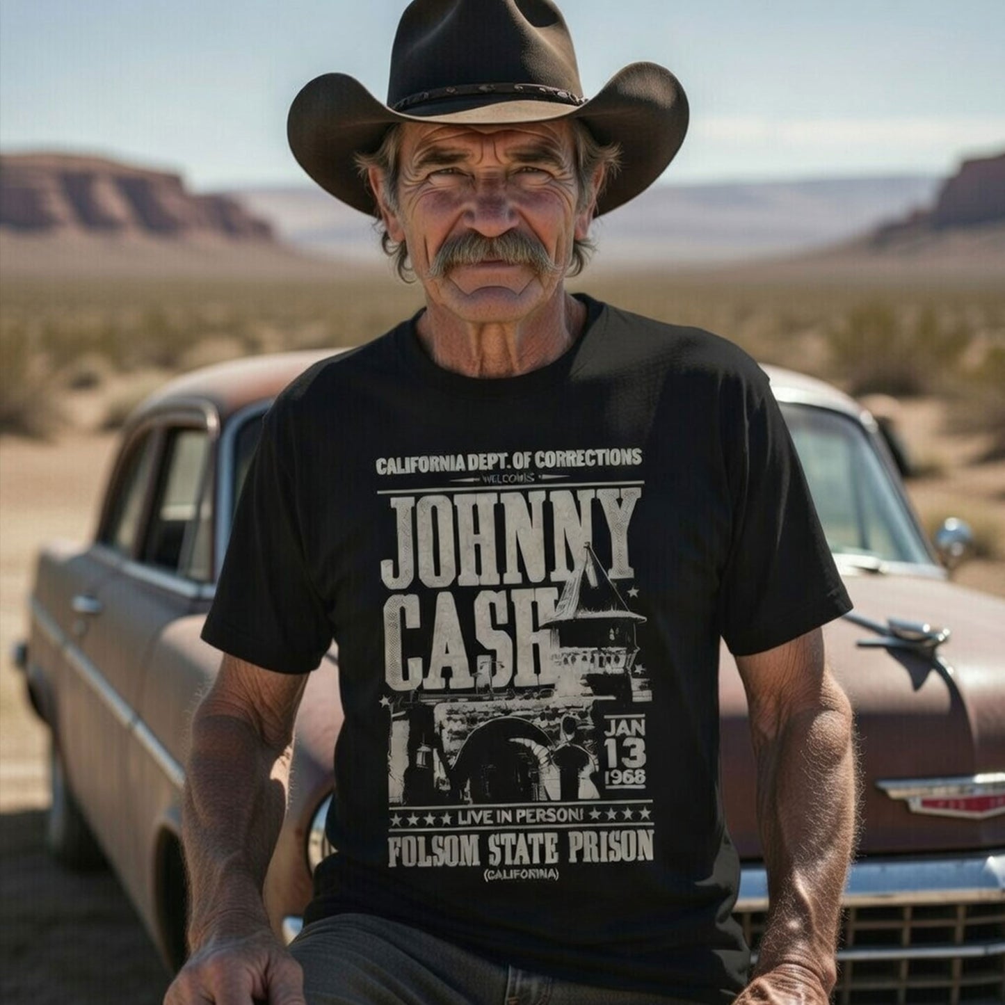 Een foto van een Johnny Cash T-Shirt