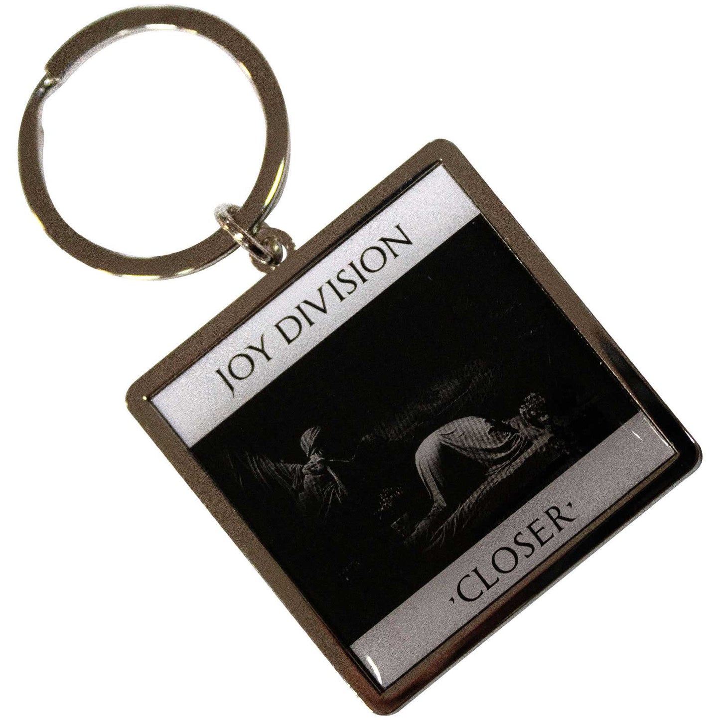Een foto van een Joy Division Sleutelhanger