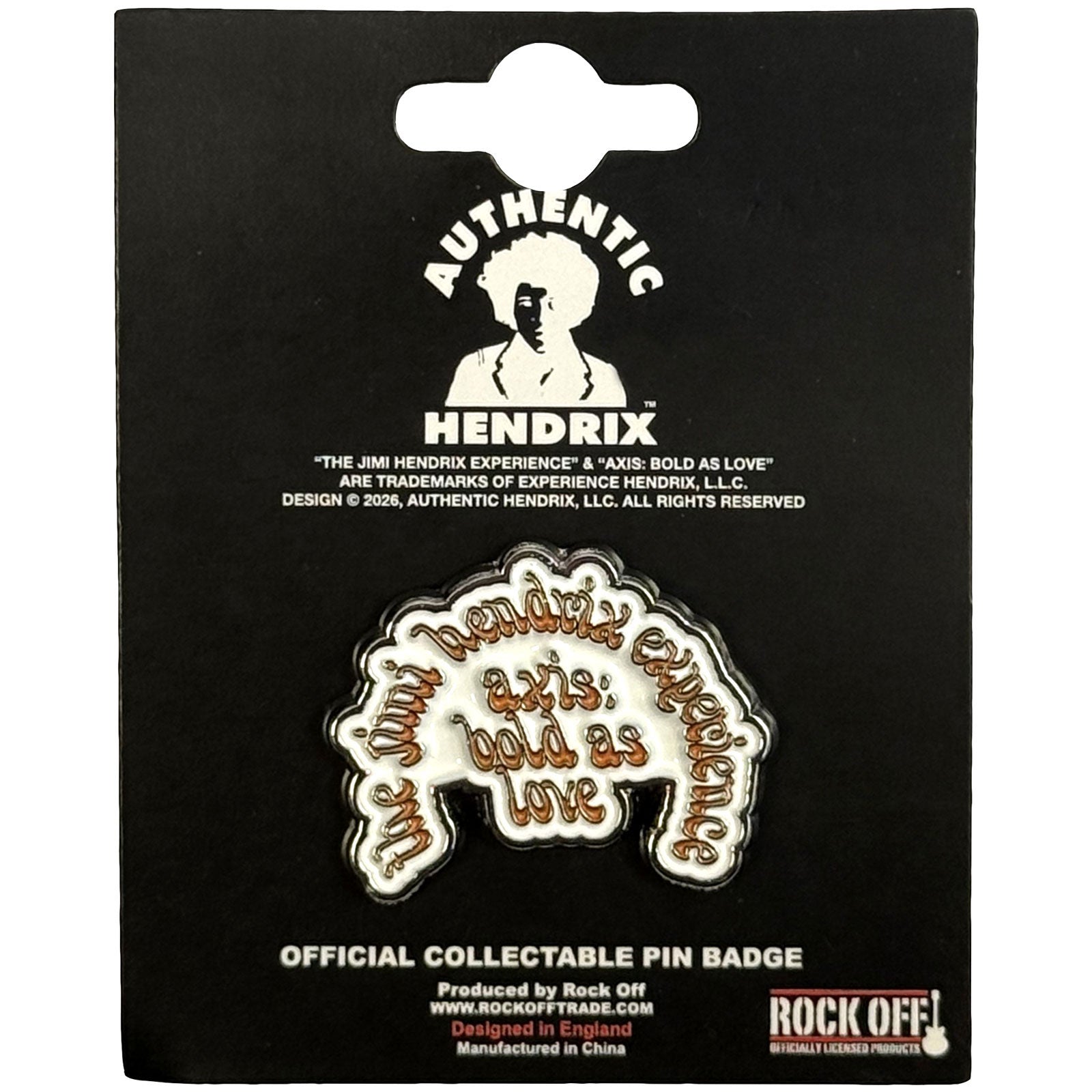 Een foto van een Jimi Hendrix Speld Badge