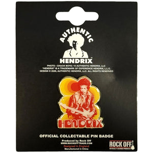 Een foto van een Jimi Hendrix Speld Badge