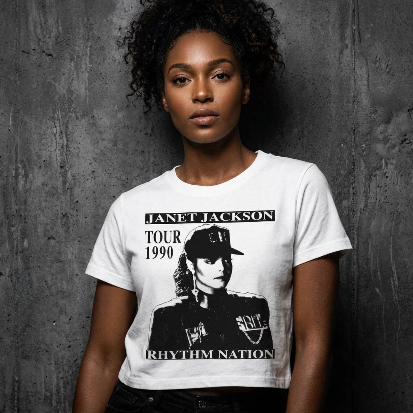 Een foto van een Janet Jackson Crop Top