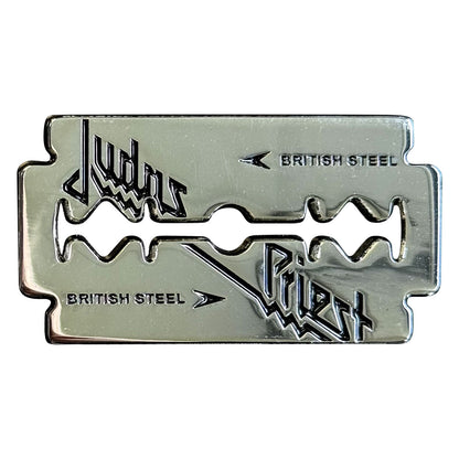 Een foto van een Judas Priest Speld Badge