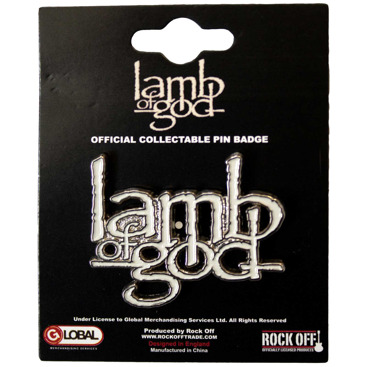 Een foto van een Lamb Of God Speld Badge