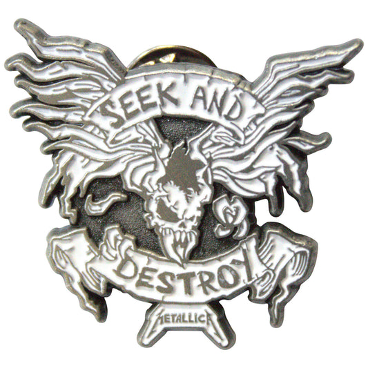 Een foto van een Metallica Speld Badge