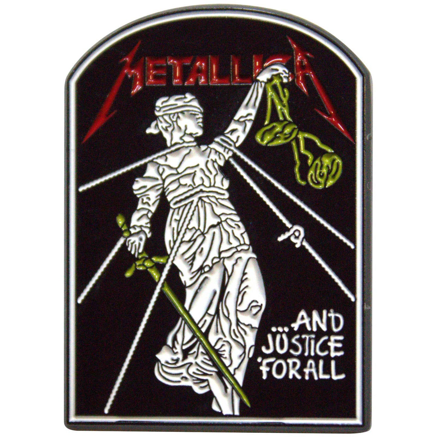 Een foto van een Metallica Speld Badge