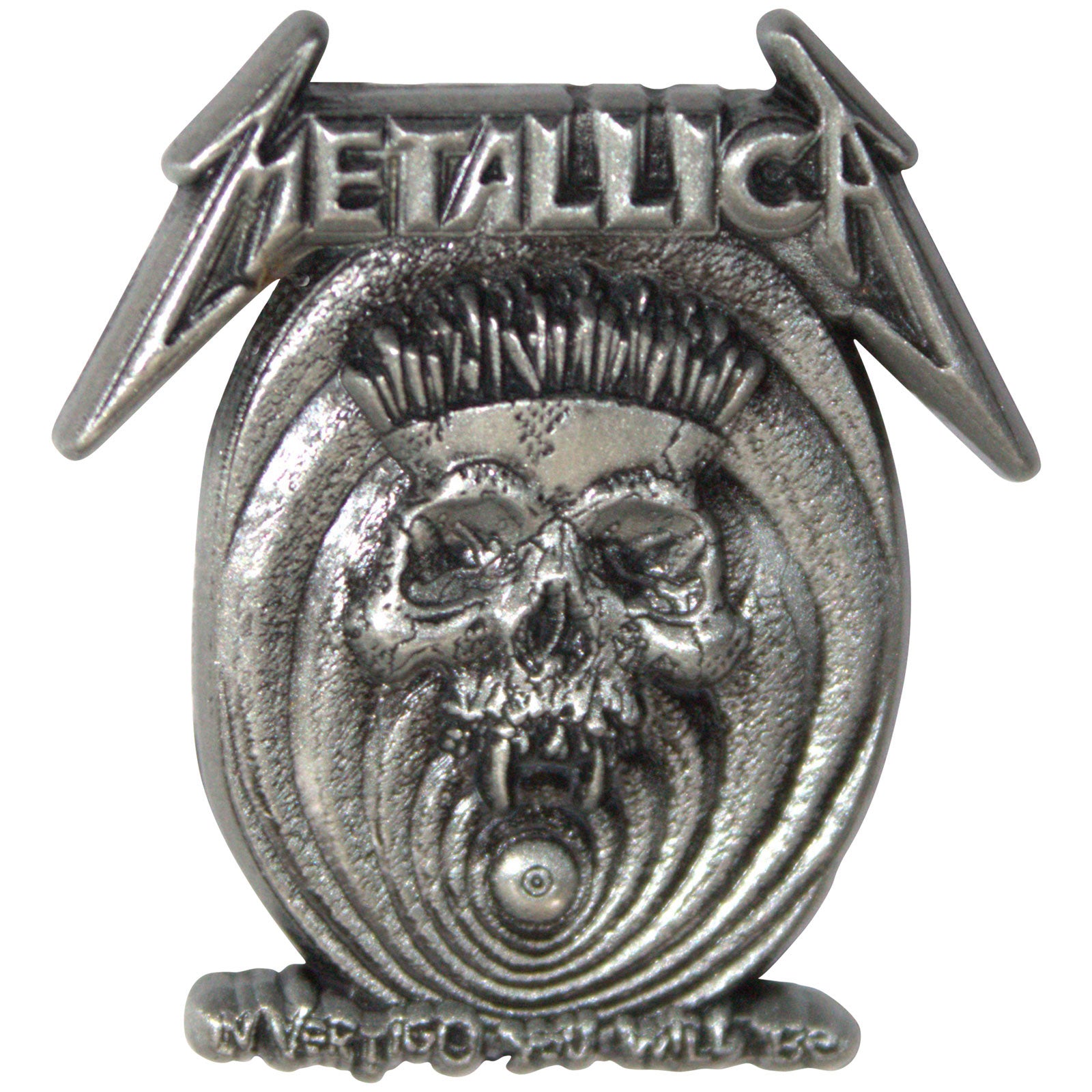 Een foto van een Metallica Speld Badge