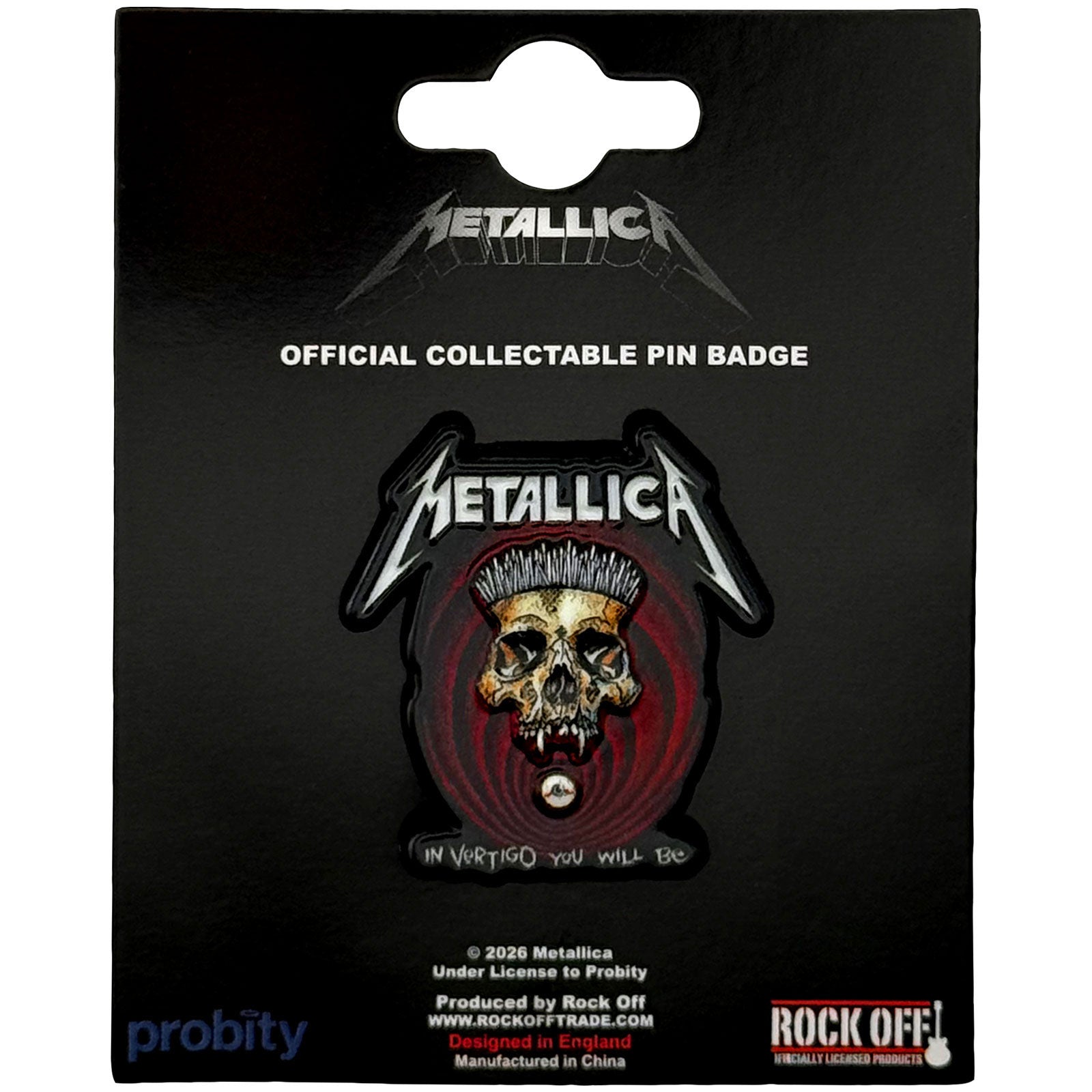 Een foto van een Metallica Speld Badge