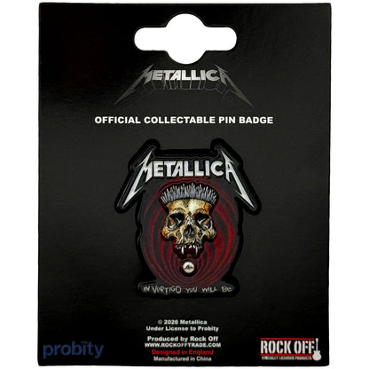 Een foto van een Metallica Speld Badge