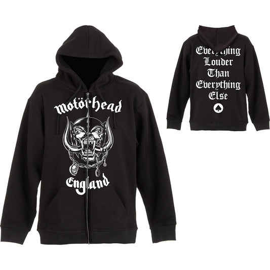 Motorhead Unisex Zipped Hoodie: England (Back Print) Ritshoodie