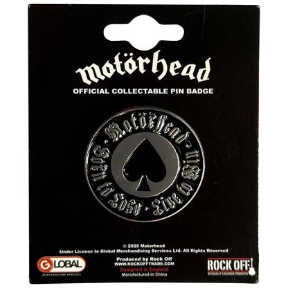 Een foto van een Motorhead Speld Badge