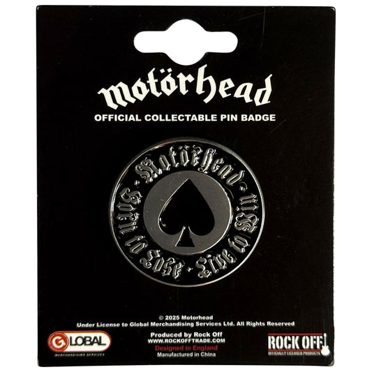 Een foto van een Motorhead Speld Badge