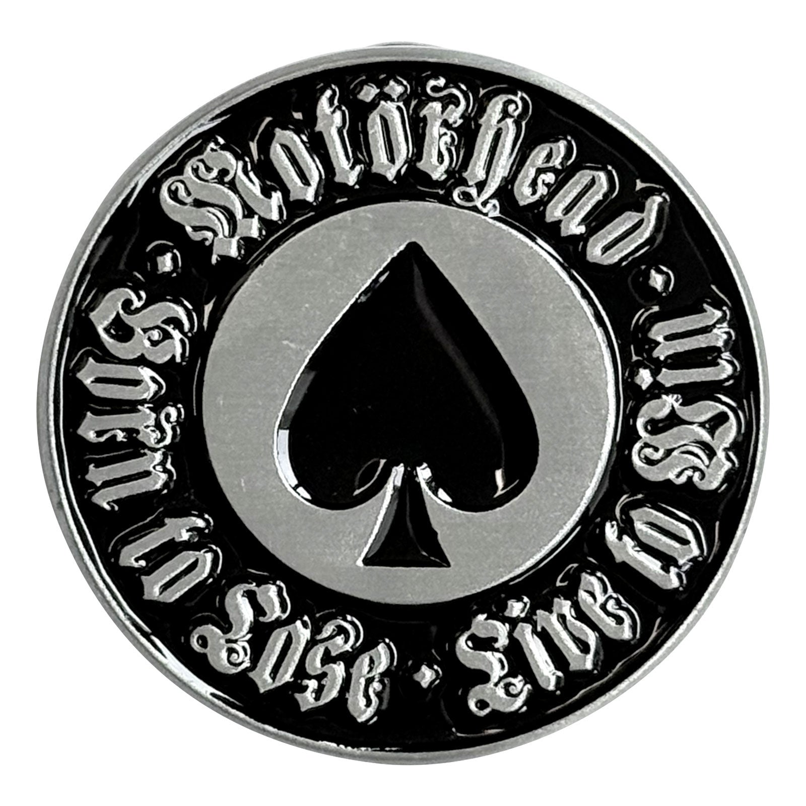 Een foto van een Motorhead Speld Badge