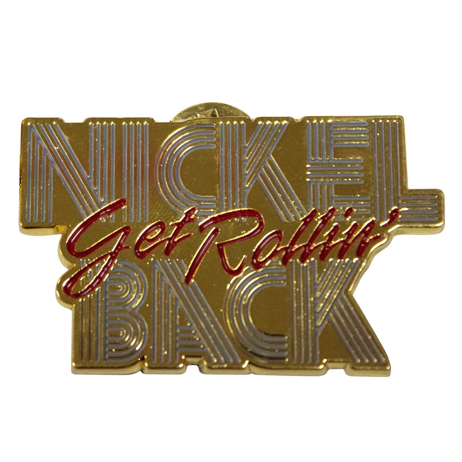 Een foto van een Nickelback Speld Badge
