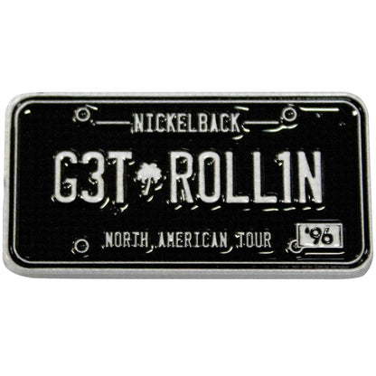 Een foto van een Nickelback Speld Badge