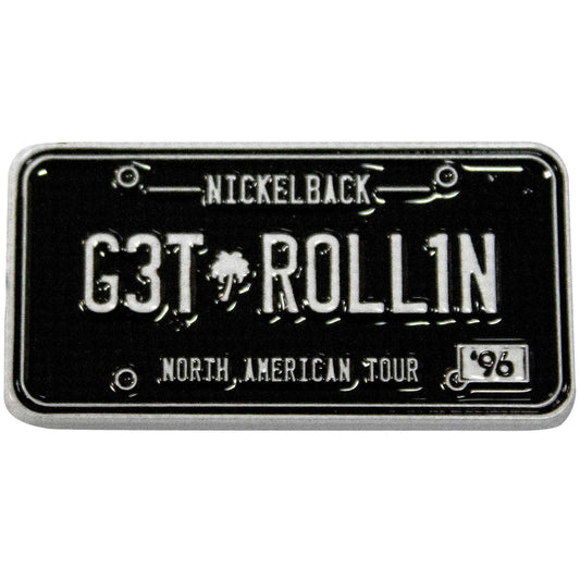 Een foto van een Nickelback Speld Badge