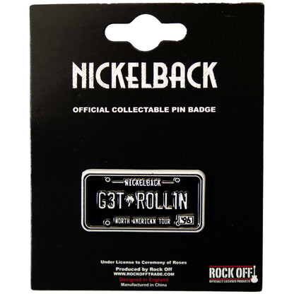 Een foto van een Nickelback Speld Badge