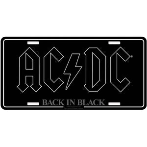 Een foto van een AC/DC Nummerplaat