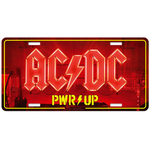 Een foto van een AC/DC Nummerplaat