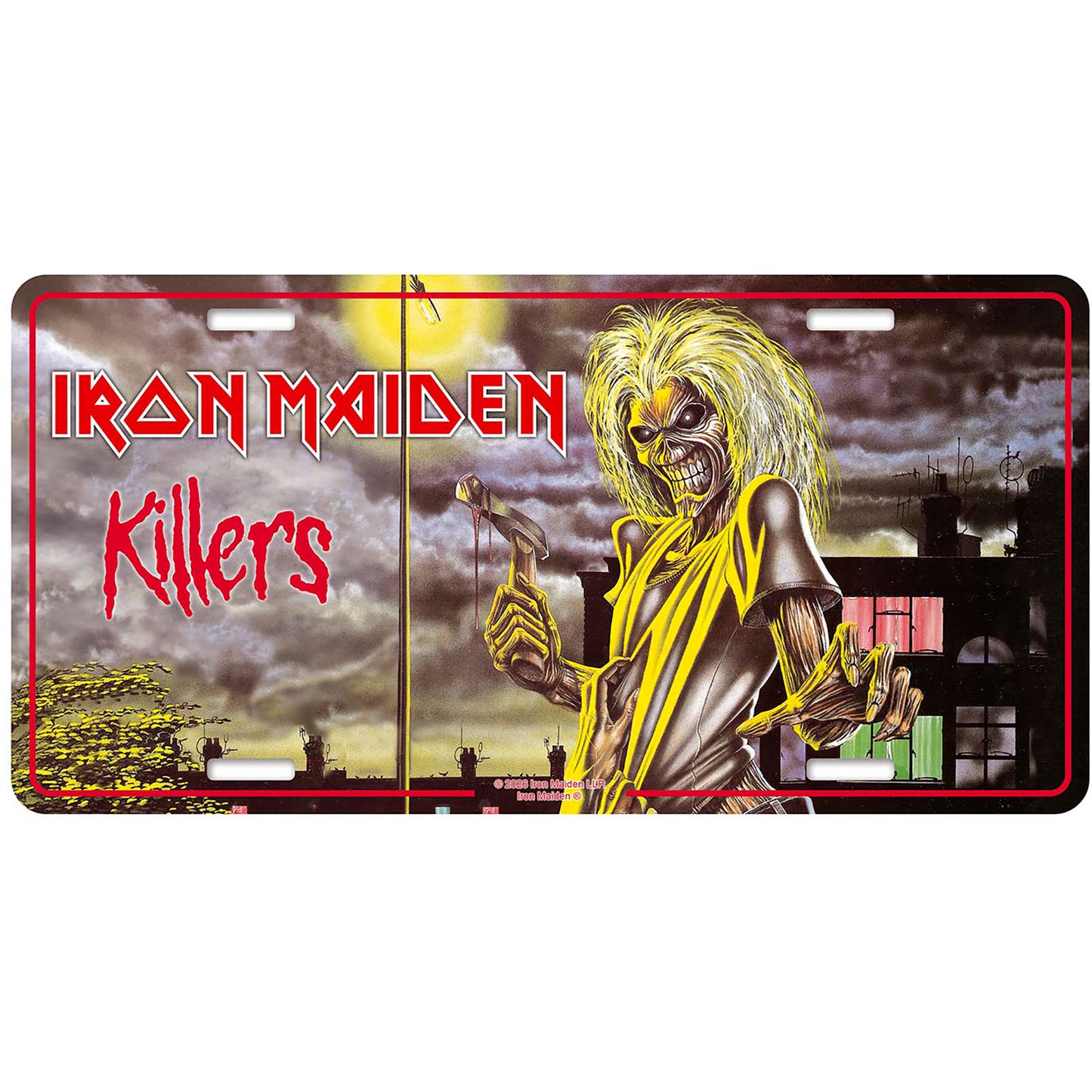 Een foto van een Iron Maiden Nummerplaat