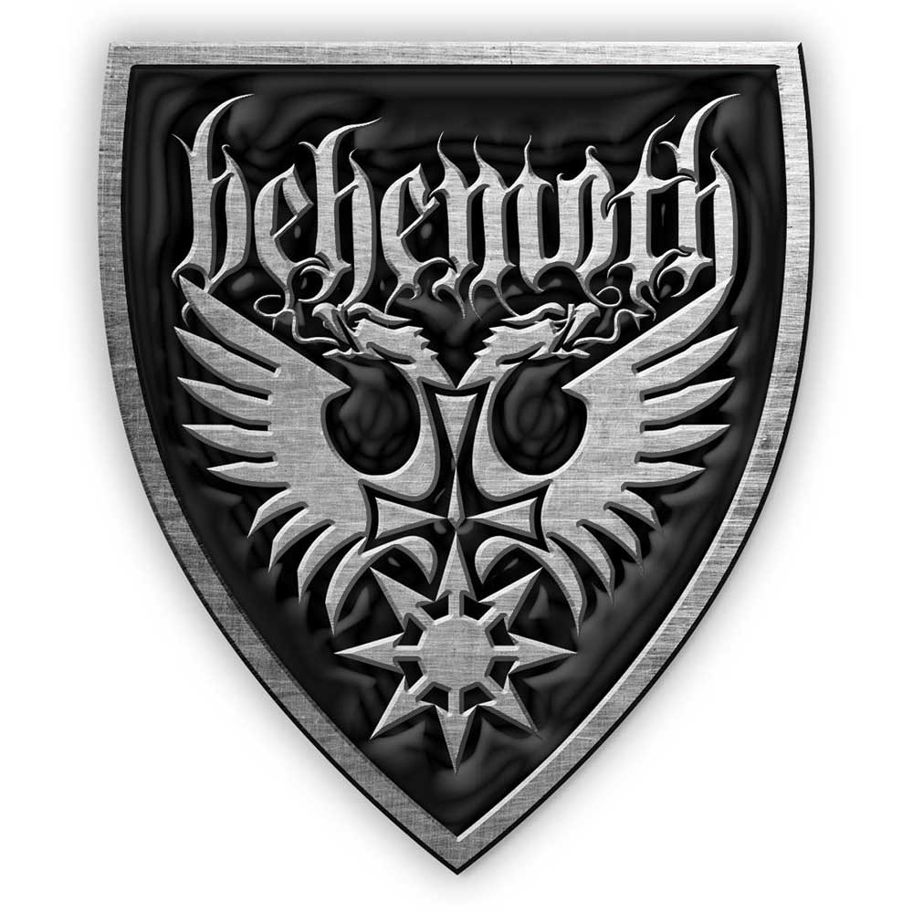Een foto van een Behemoth Speld Badge