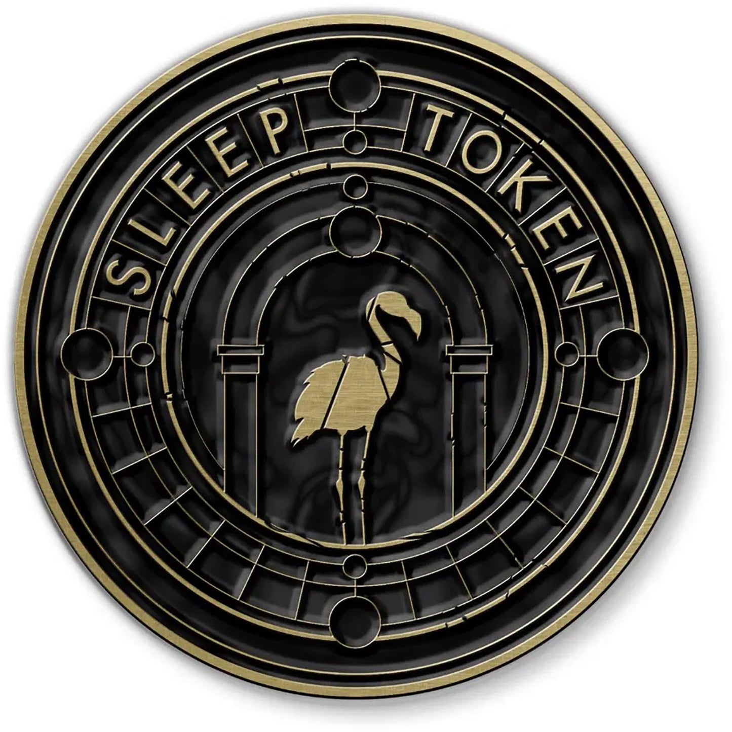 Een foto van een Sleep Token Speld Badge