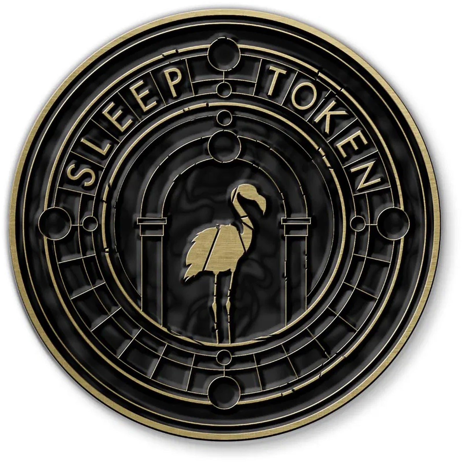 Een foto van een Sleep Token Speld Badge