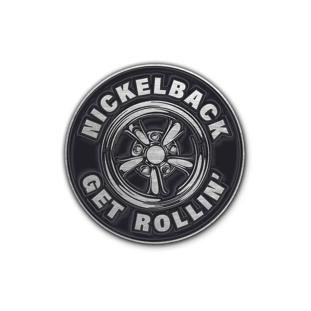 Een foto van een Nickelback Speld Badge