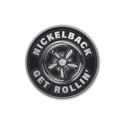 Een foto van een Nickelback Speld Badge