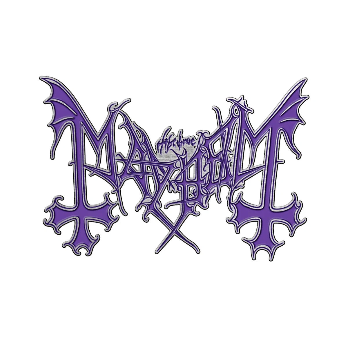 Een foto van een Mayhem Speld Badge