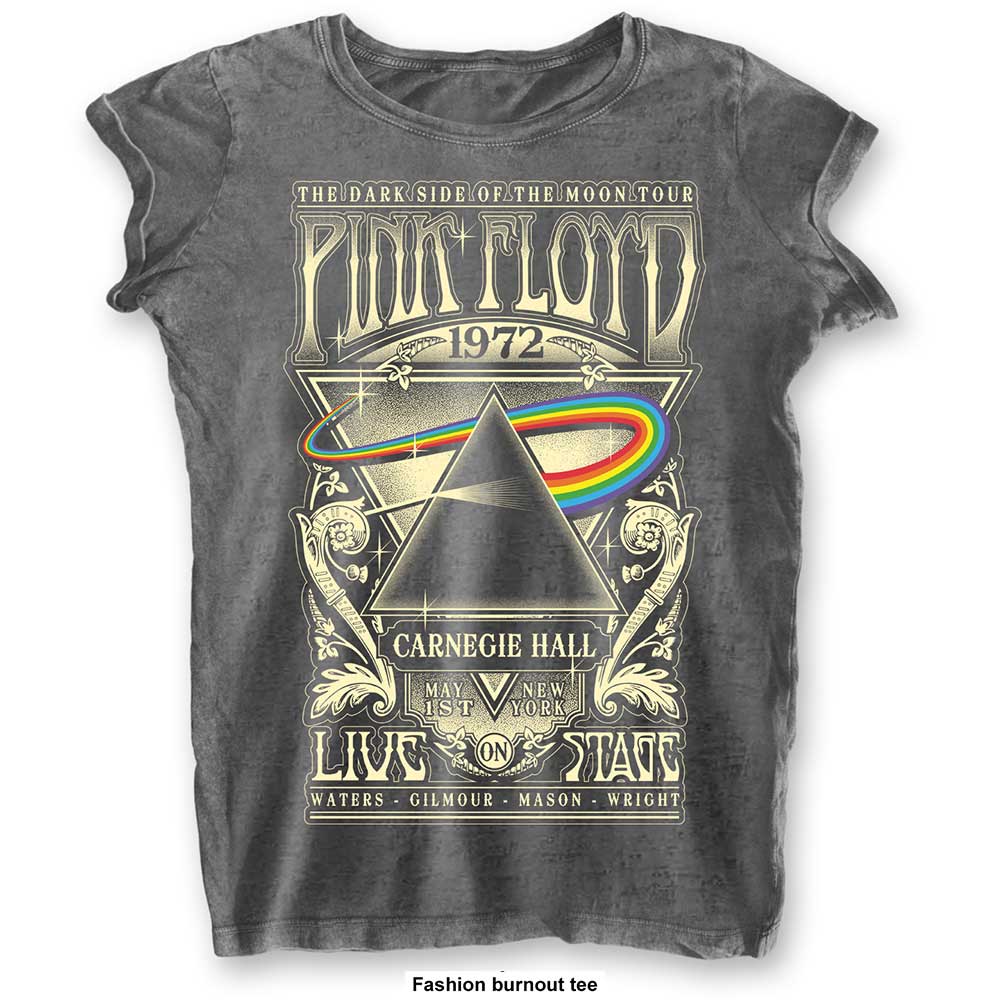 Pink Floyd Ladies T-Shirt: Carnegie Hall (Burnout) T-Shirt