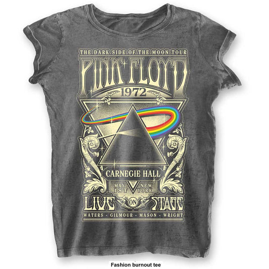 Pink Floyd Ladies T-Shirt: Carnegie Hall (Burnout) T-Shirt