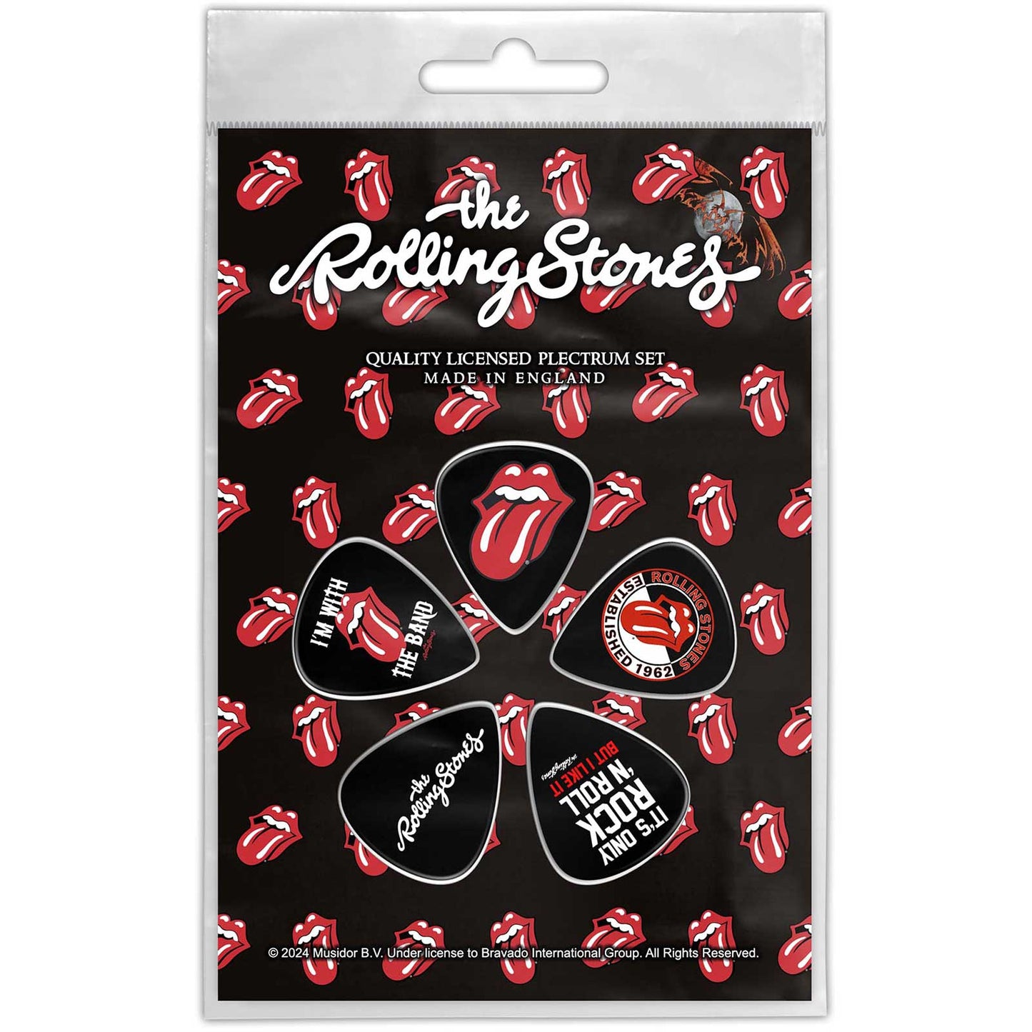 Een foto van een The Rolling Stones Plectrum Pakket