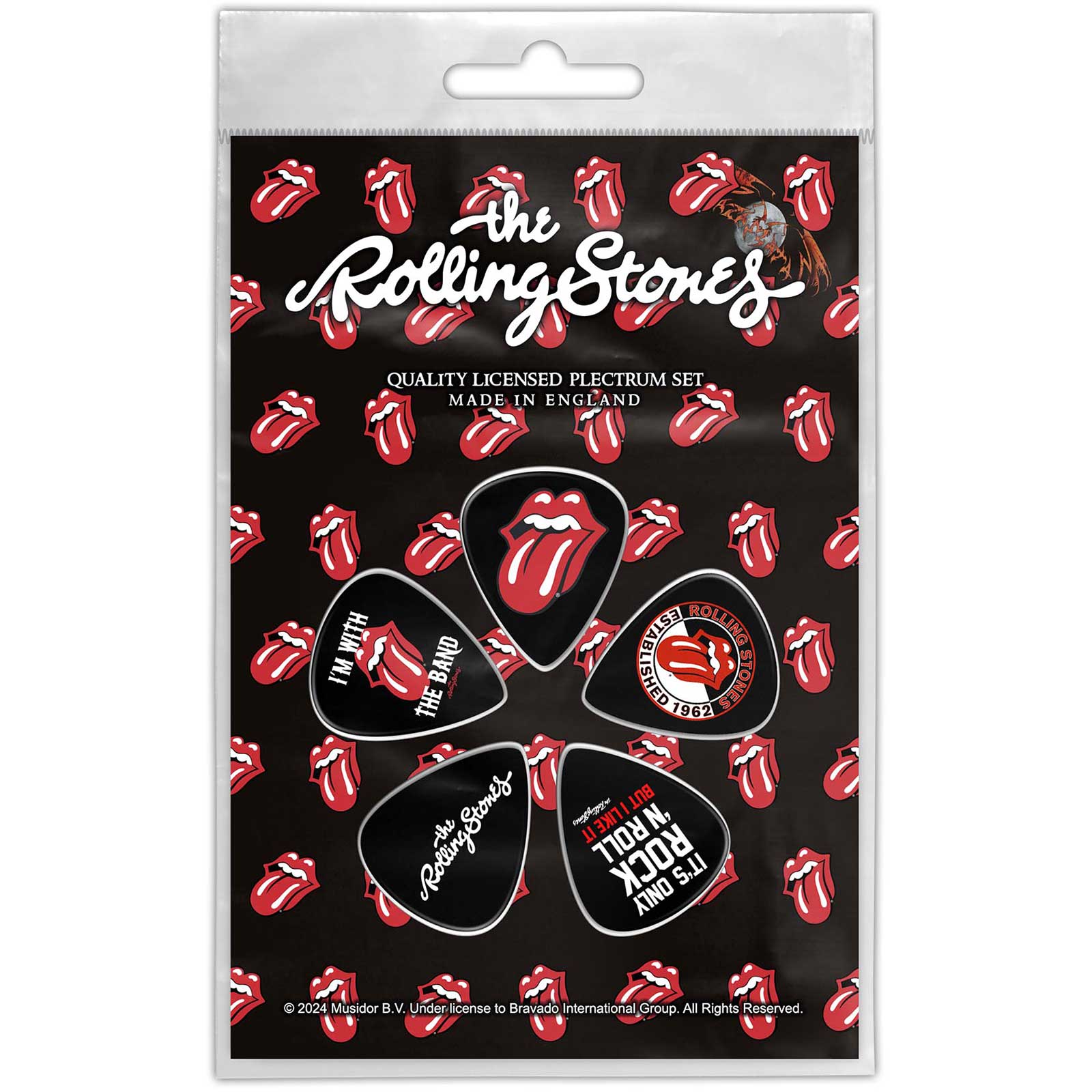 Een foto van een The Rolling Stones Plectrum Pakket